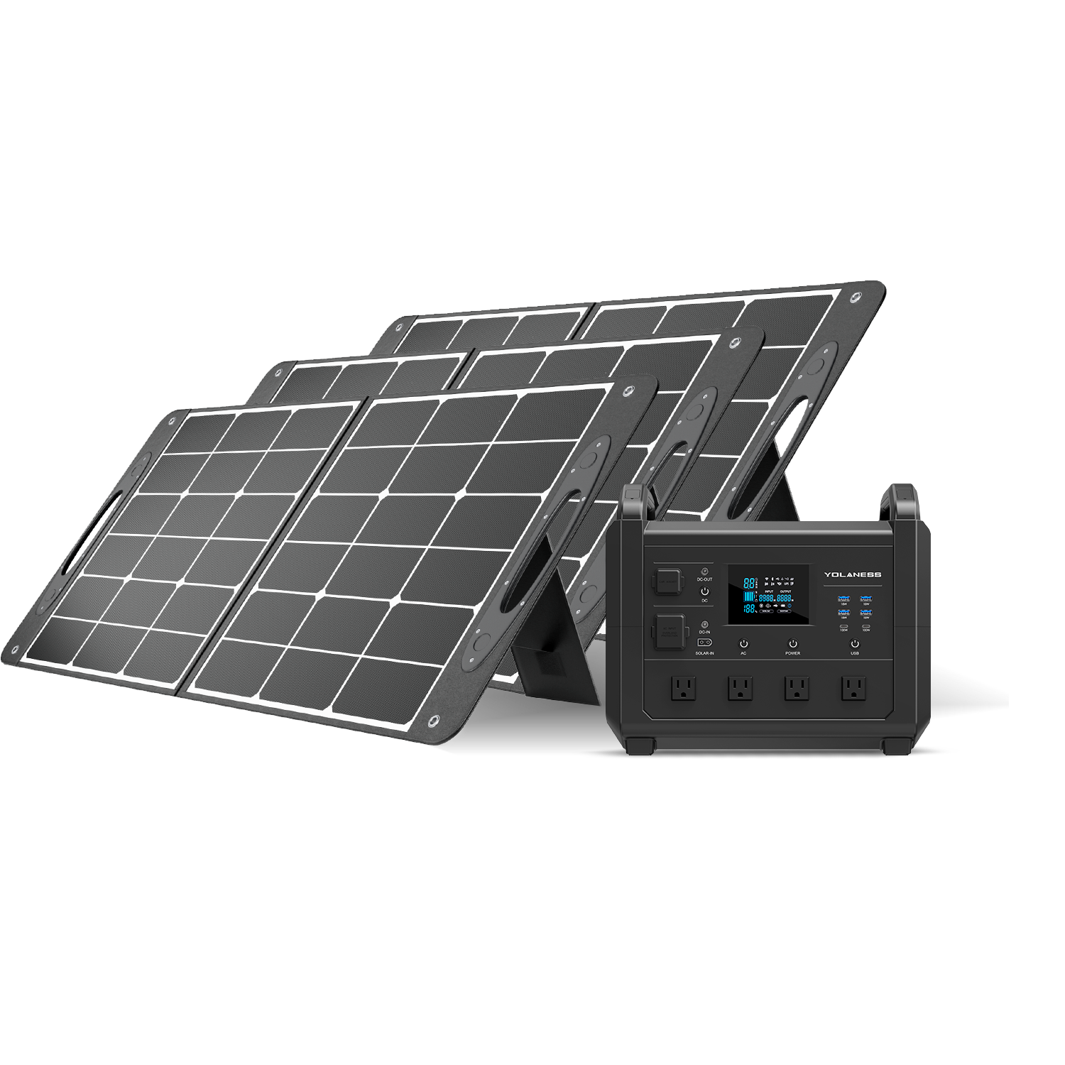 YOLANESS SAPY1600 Solar Generator (Solar Generator 1600 with 3× 100W Solar Panel)